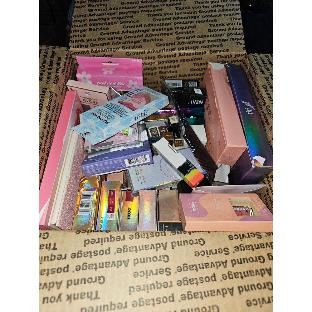9 pound box of makeup. New eye, lip all kinds bundle lot eyeshadow eyelashes
